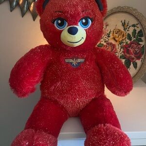 Build-A-Bear Red Sparkle Captain Marvel  Plush Bear